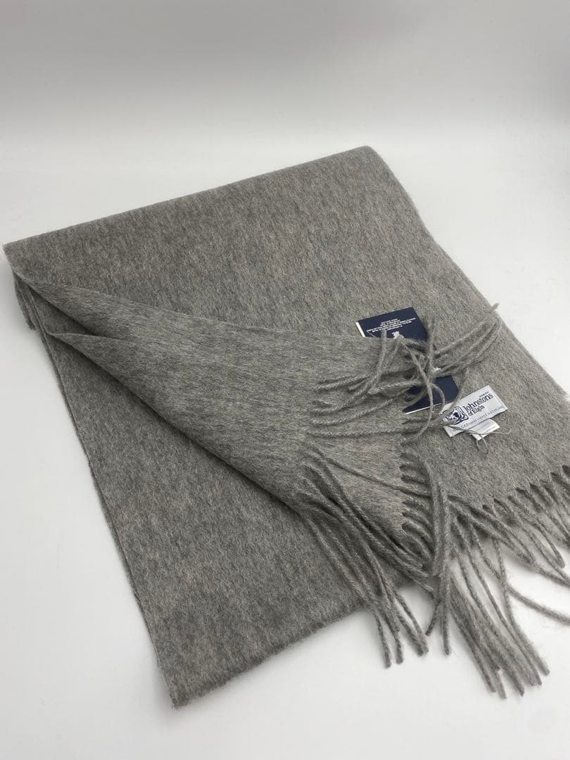 ジョンストンズ JOHNSTONS マフラー 中判ストール　スカーフ　グレー