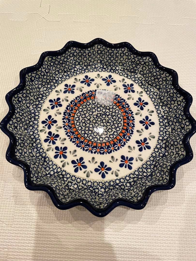 【新品／未使用】Polish pottery キッシュ／パイ皿プレート