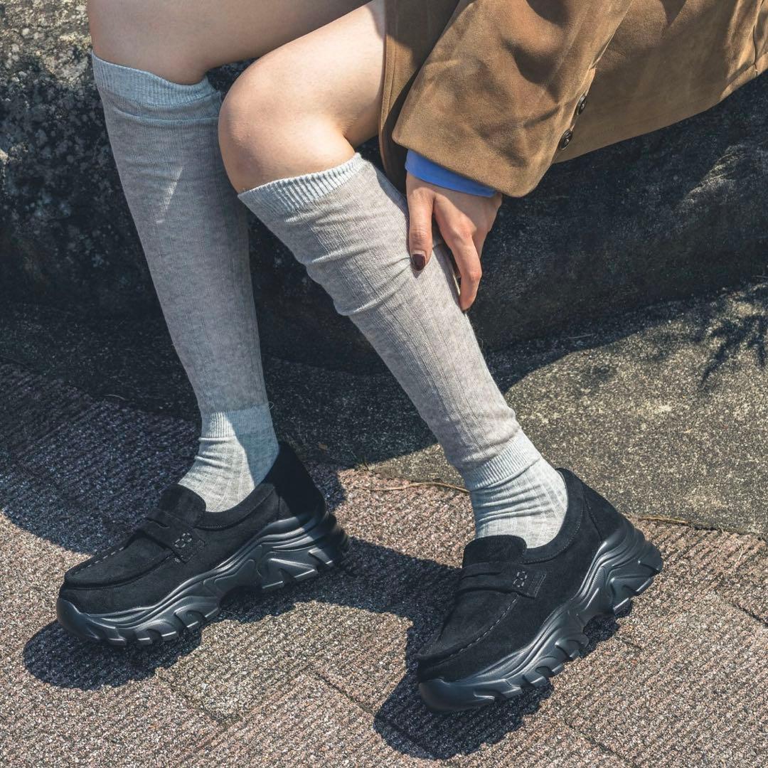 EVOL ブラック スエード ローファースニーカー