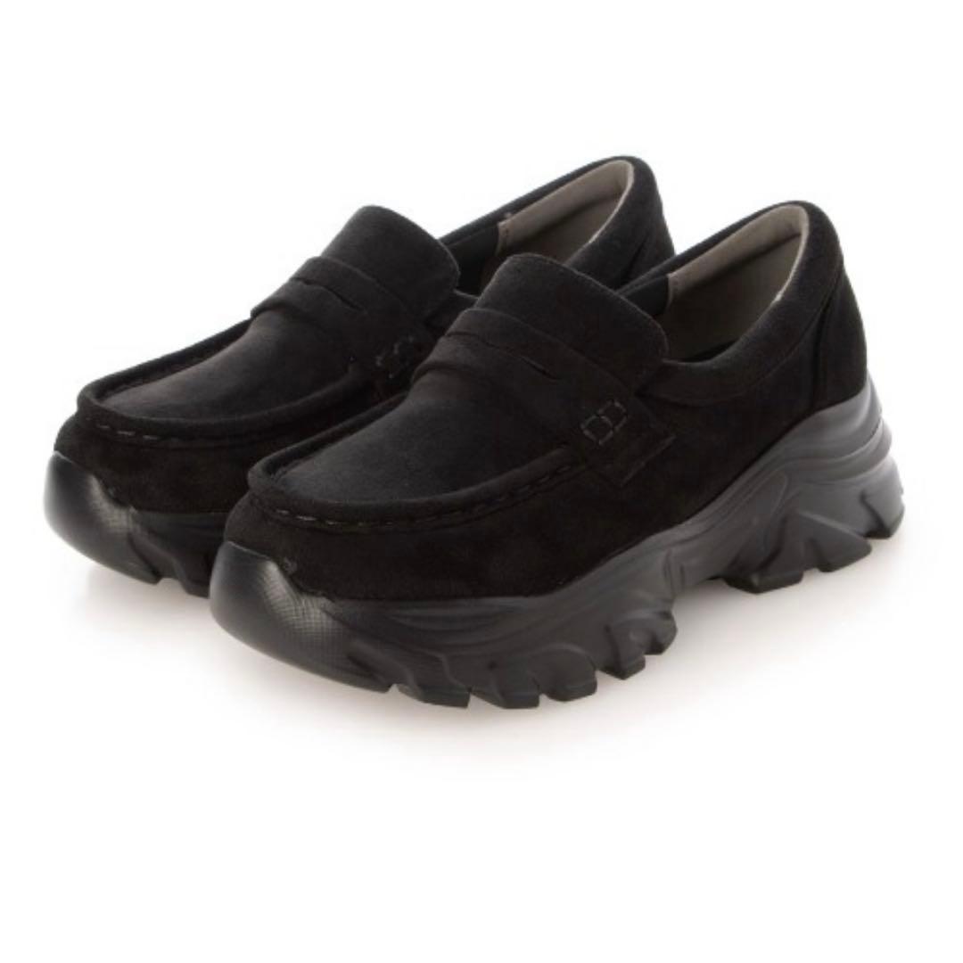 EVOL ブラック スエード ローファースニーカー