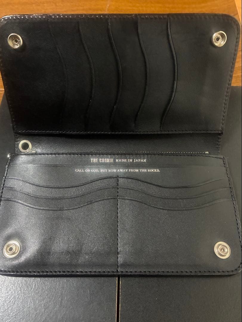 THE CRIME ブラックレザー長財布