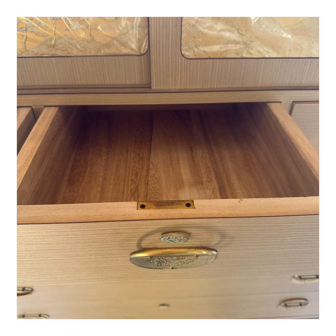 桐箪笥 7段＋上段引き戸収納 和箪笥 着物チェスト 外装：合板 / 内部：桐材