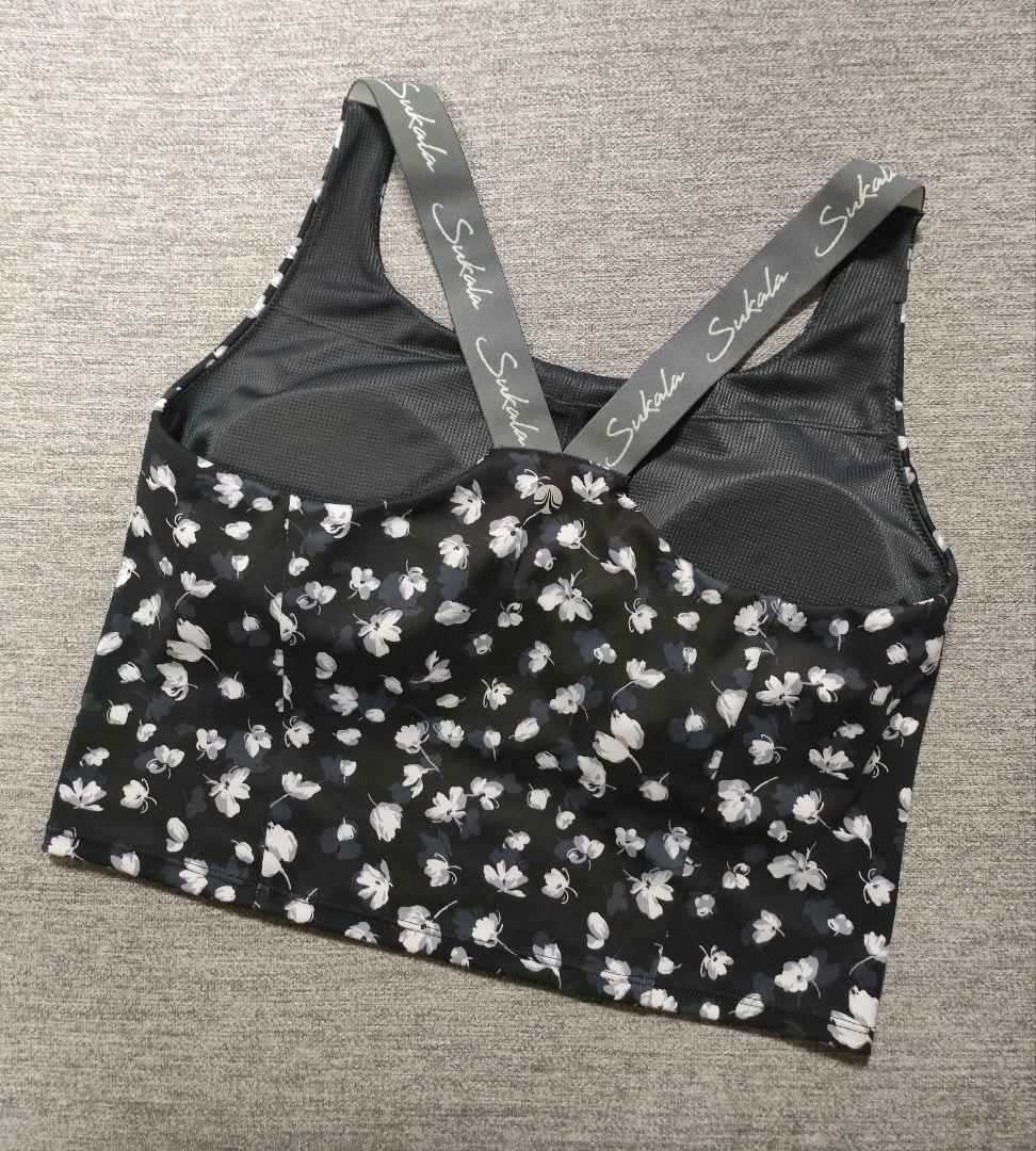 HAL❀⑬SUKALA ヨガウェア 花柄 LL ブラック上下セット