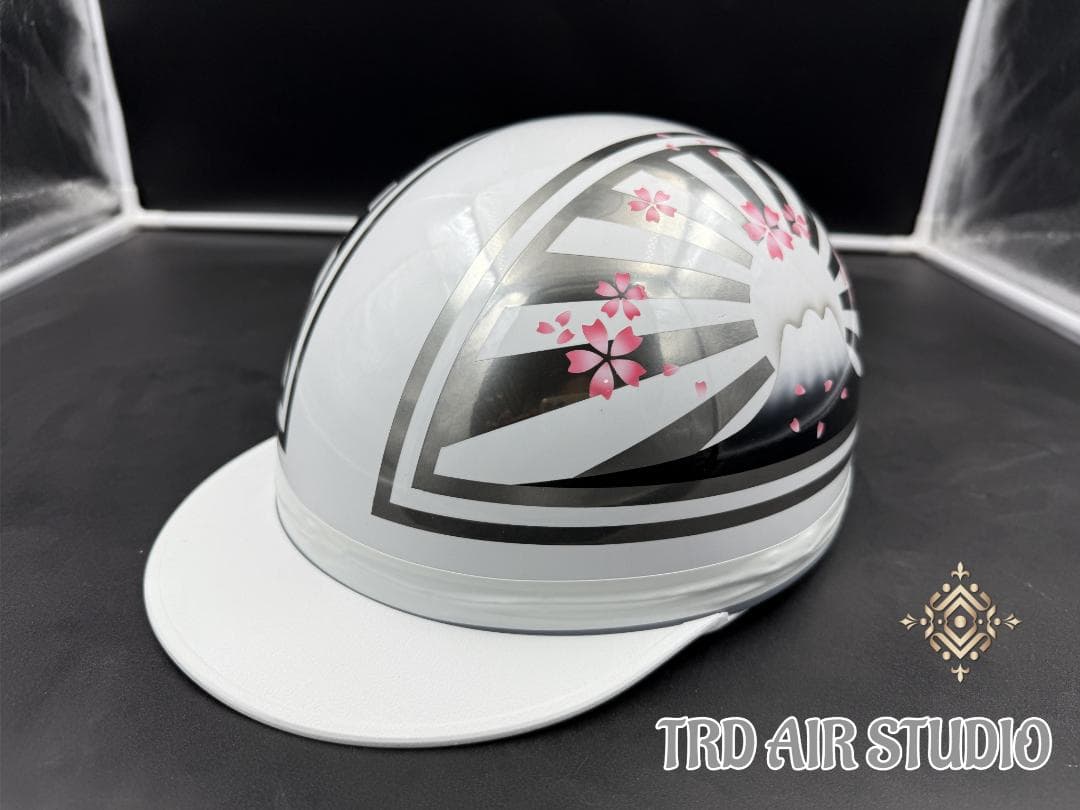 コルク半　カスタム　富士日章　三つボタン　ホワイトメタル塗装　桜　高級クリヤ