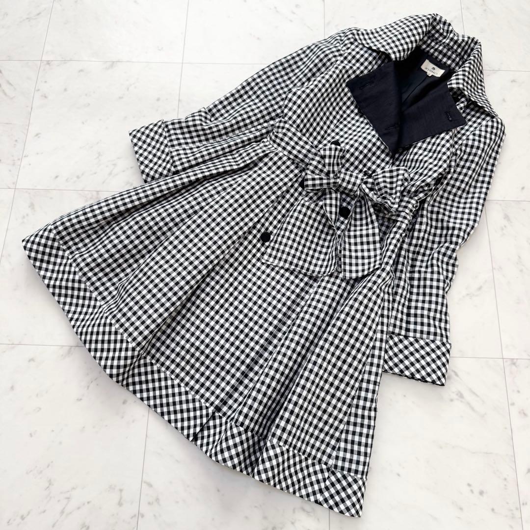 【美品】M'S GRACY エムズクレイシー トレンチ ギンガムチェック フレア