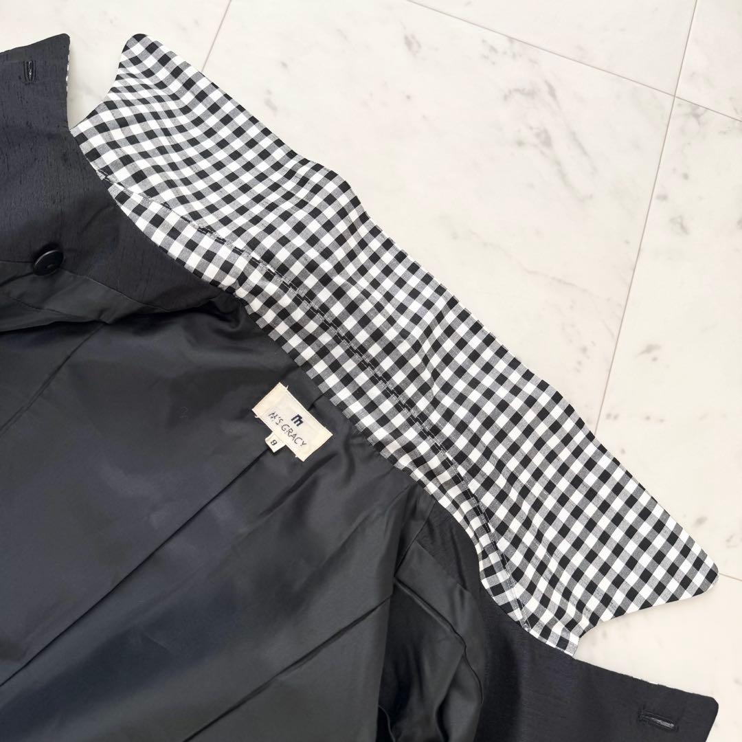 【美品】M'S GRACY エムズクレイシー トレンチ ギンガムチェック フレア