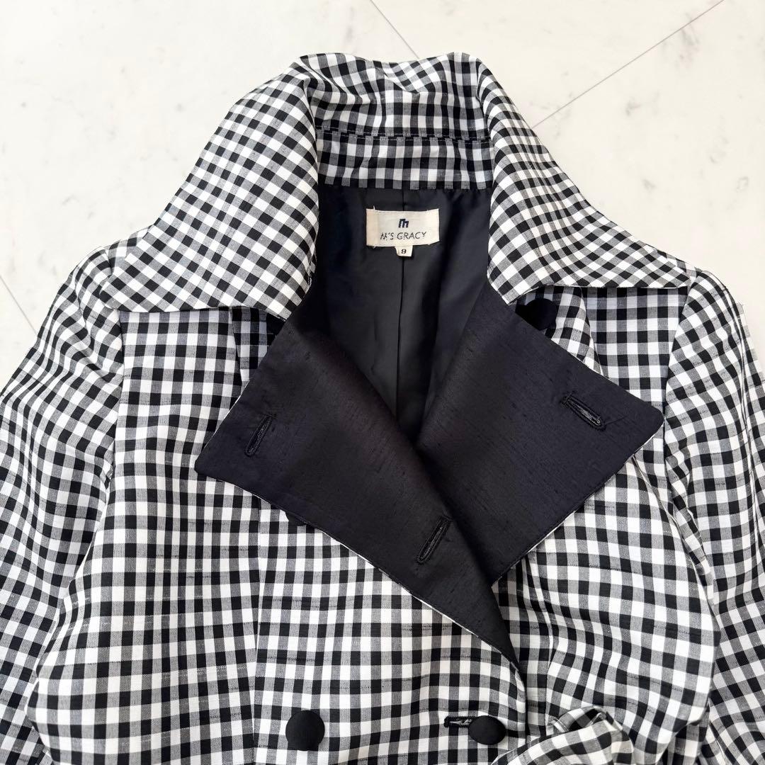 【美品】M'S GRACY エムズクレイシー トレンチ ギンガムチェック フレア
