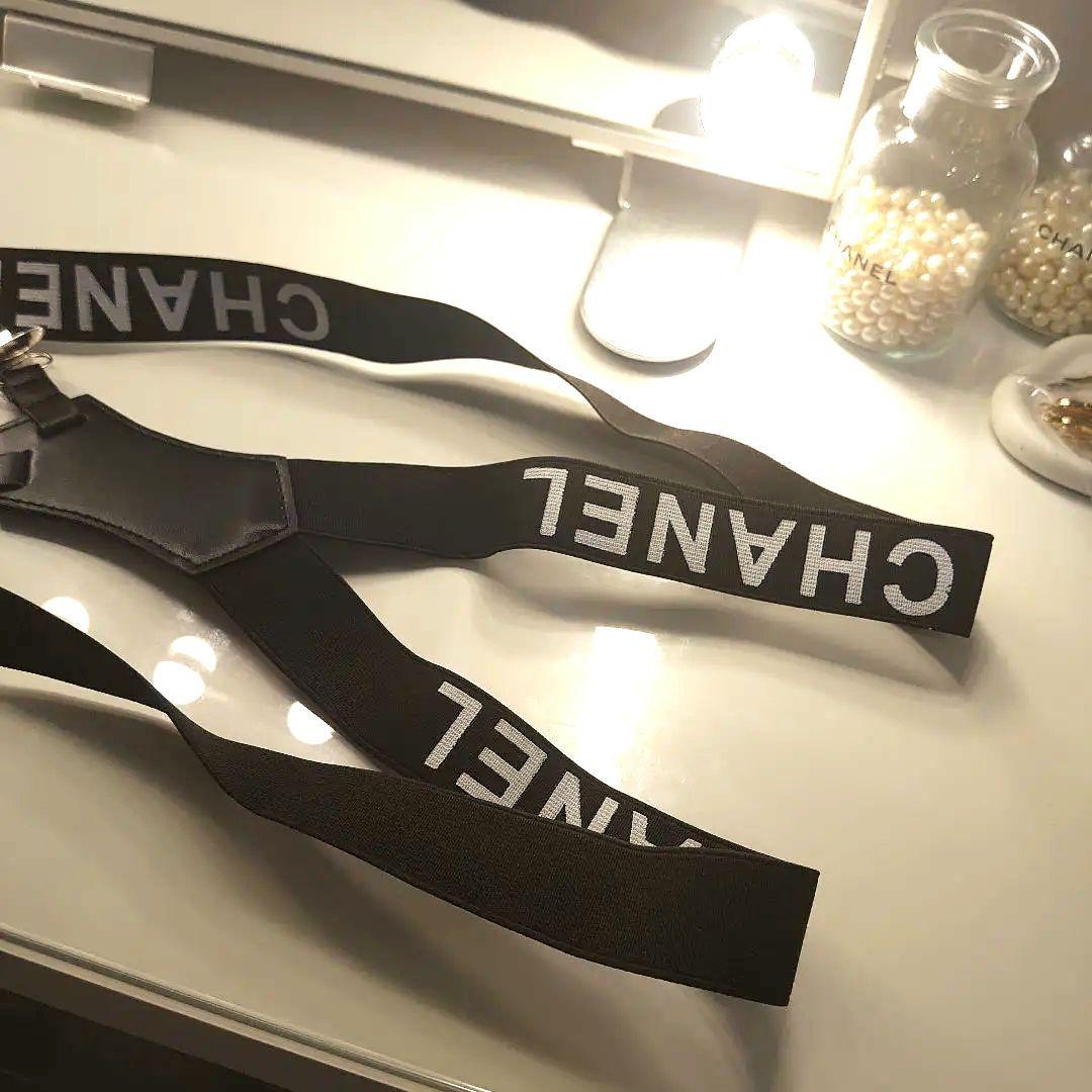 o*o様 CHANEL ロゴ入り ブラック サスペンダー