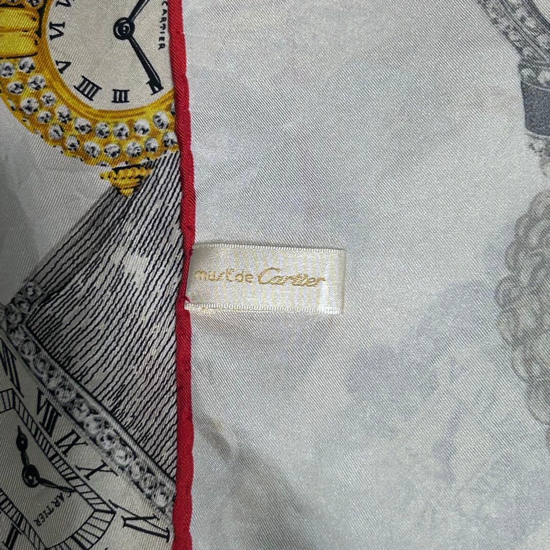 ✨カルティエ スカーフ✨シルク 大判 マストライン 時計柄