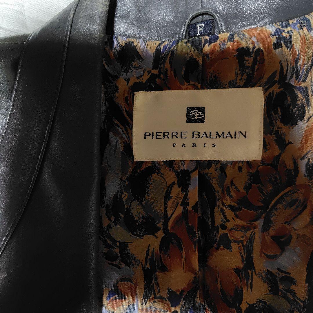 PIERRE BALMAIN ピエール バルマン レザーコート 羊革