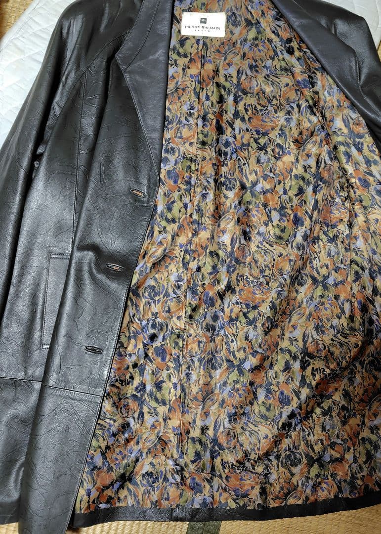 PIERRE BALMAIN ピエール バルマン レザーコート 羊革