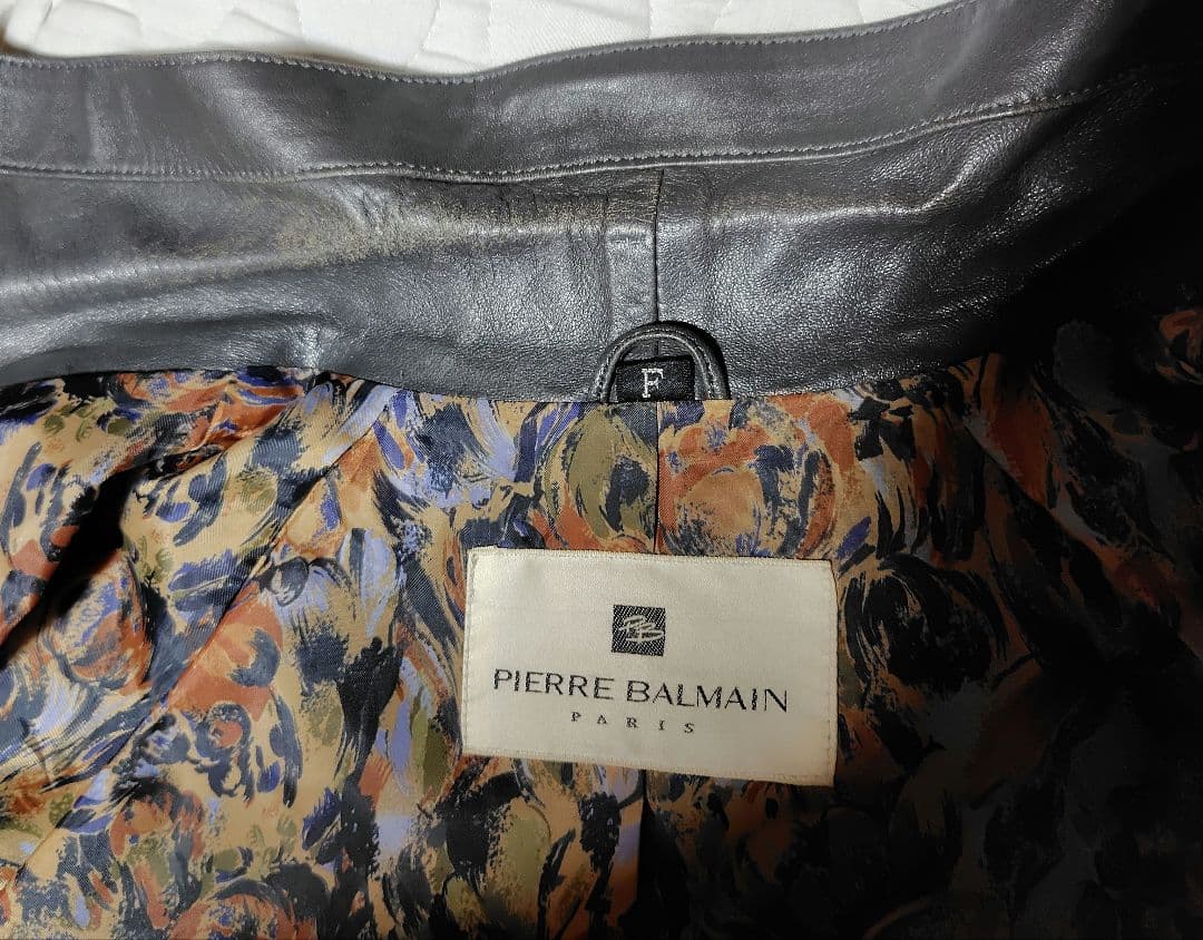 PIERRE BALMAIN ピエール バルマン レザーコート 羊革