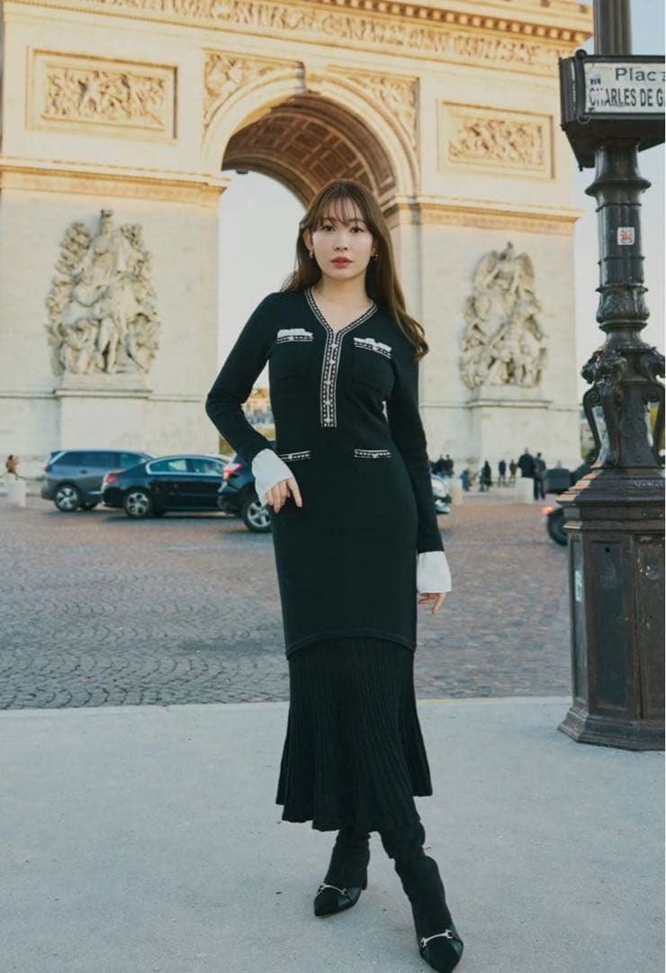 【Sサイズ】 Herlipto Isaline Long Knit Dress