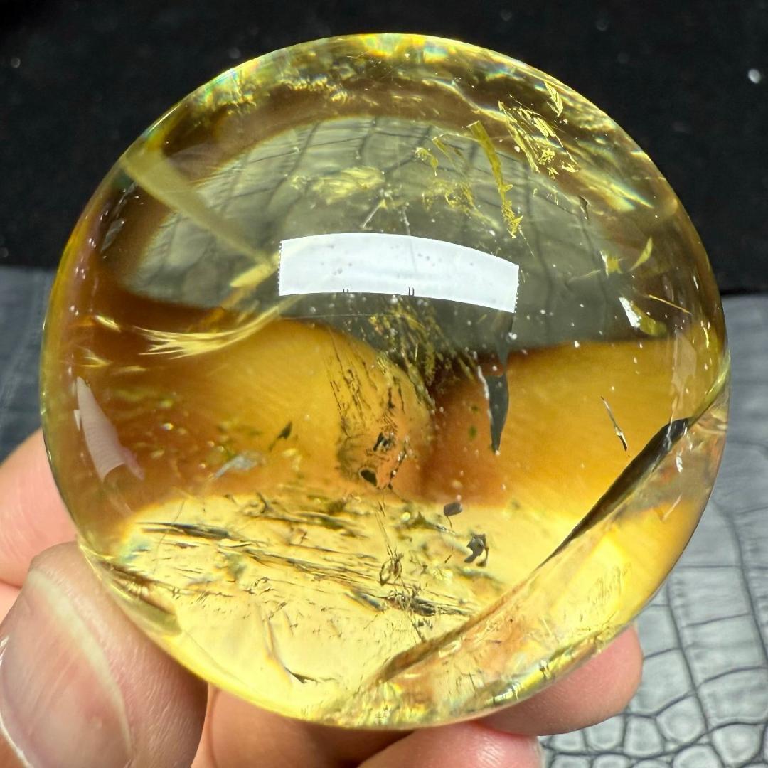 AAAAAAAA級金運UP天然レインボーシトリン丸玉B0101/YS/550C