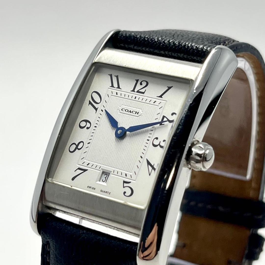 美品 COACH コーチ W502B クォーツ 腕時計 スクエア 動作良好