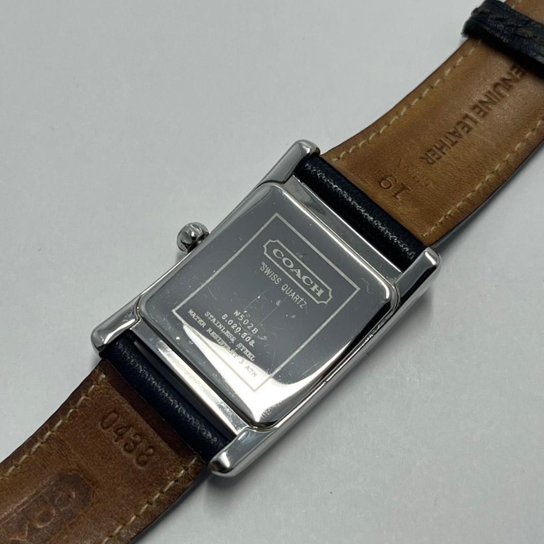美品 COACH コーチ W502B クォーツ 腕時計 スクエア 動作良好