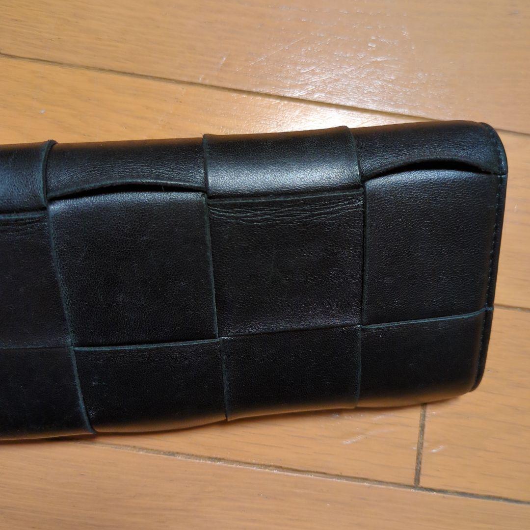 最終値下げ　ボッテガヴェネタ　マキシイントレチャートカセット　長財布　ブラック