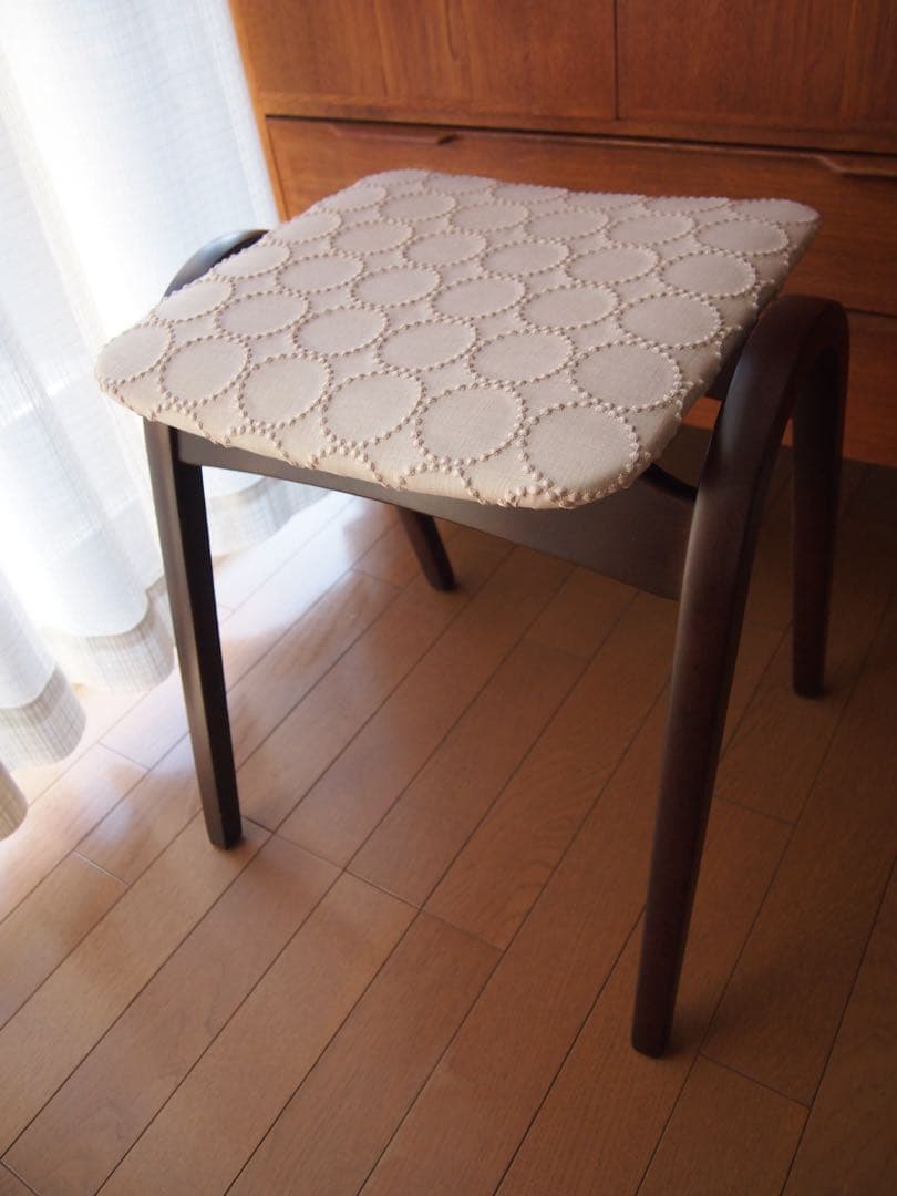 ミナペルホネン ハンドメイド オーク スツール タンバリン 生地 チェア ベンチ