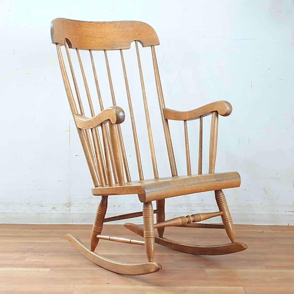 飛騨産業 キツツキ オーク無垢材 ロッキングチェア レトロ　ビンテージ