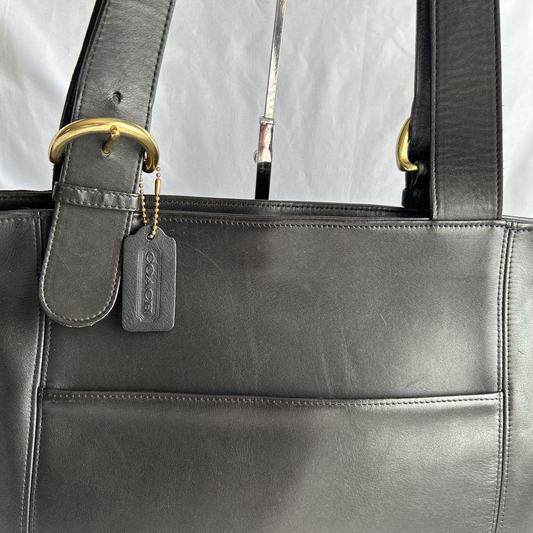 【希少】オールドコーチ COACH トートバッグ ブラック レザー 本革 金具