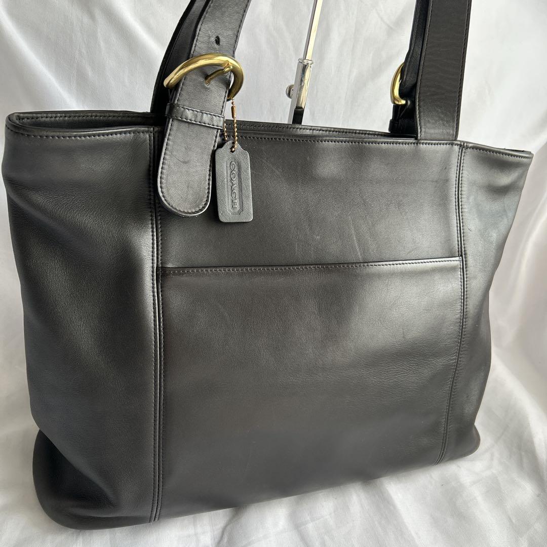 【希少】オールドコーチ COACH トートバッグ ブラック レザー 本革 金具