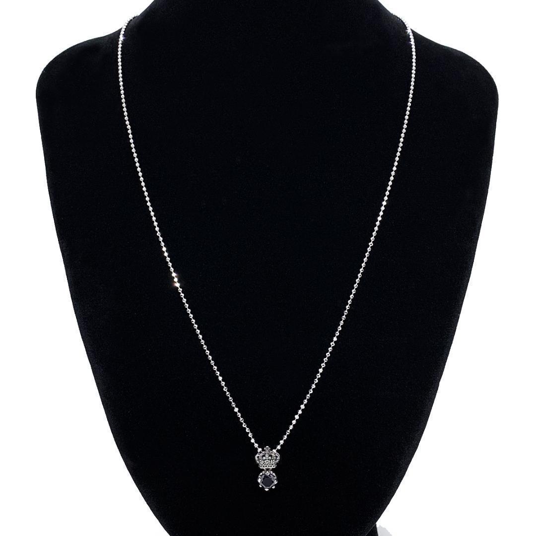 Justin Davis クラウンネックレス（ブラック・いぶし・50cm）