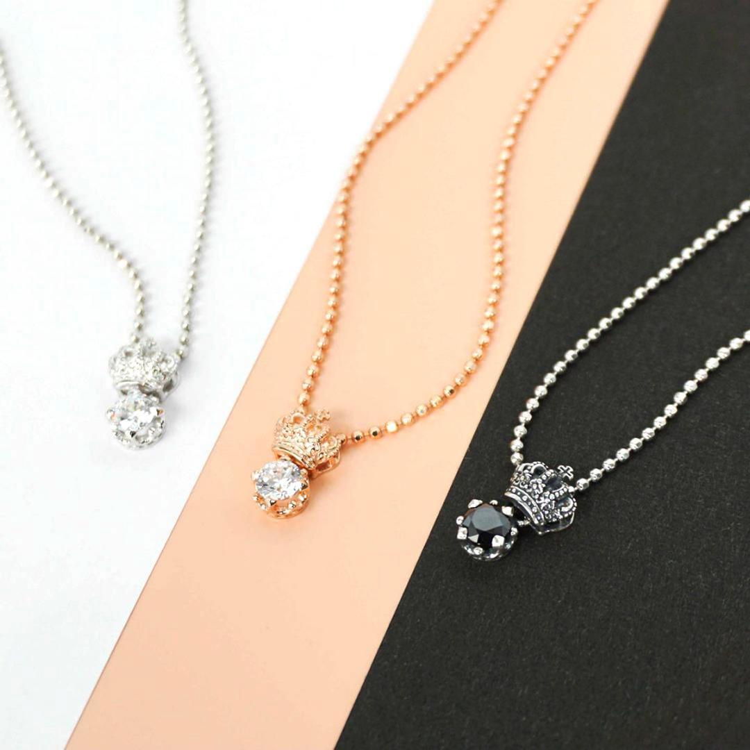 Justin Davis クラウンネックレス（ブラック・いぶし・50cm）