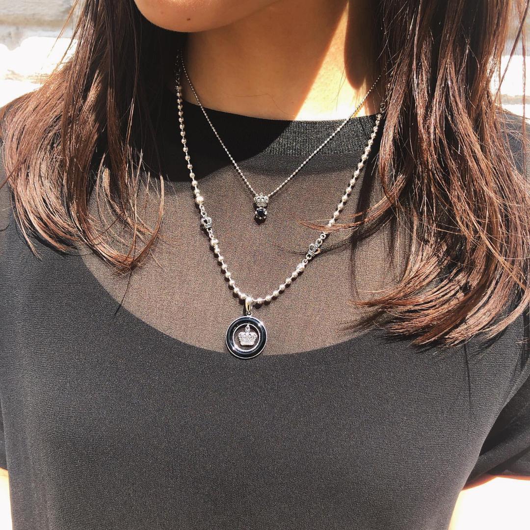 Justin Davis クラウンネックレス（ブラック・いぶし・50cm）