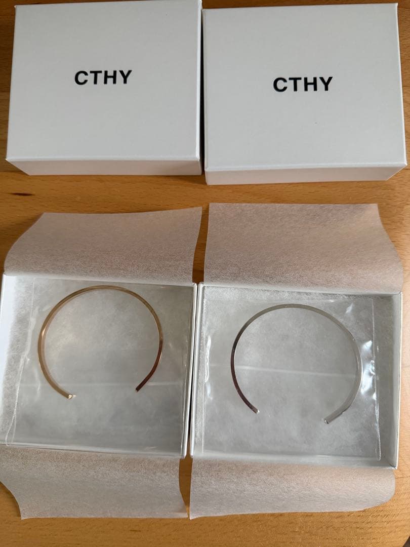 【新品未使用】CTHY シルバーローズゴールド バングル　シルバー925 セット