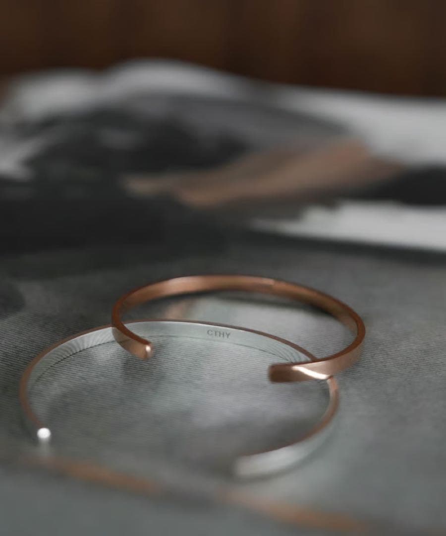 【新品未使用】CTHY シルバーローズゴールド バングル　シルバー925 セット