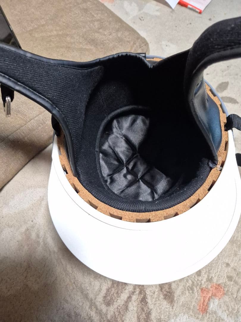 コルク半　HONDA 半帽ヘルメット ホワイト・レッド　送料込み