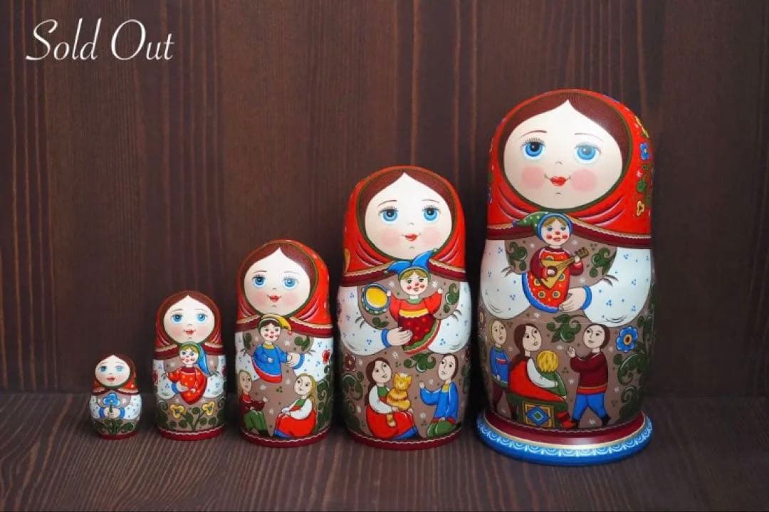 ロシア雑貨☆マトリョーシカ『アイスクリーム』5P オリカ作