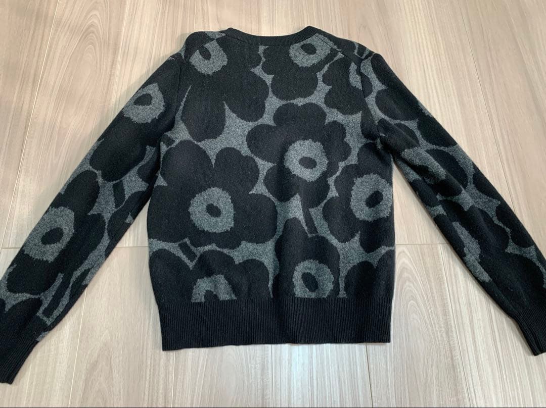 marimekkoのUNIKKO柄セーター/グレー/ウールニット マリメッコ