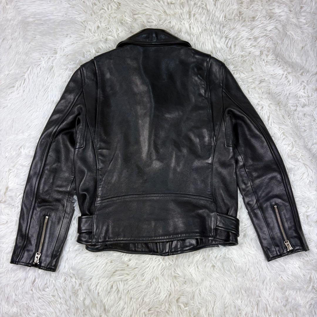 【極美品】ビューティフルピープル　ダブルライダース　160 L相当　羊革　黒