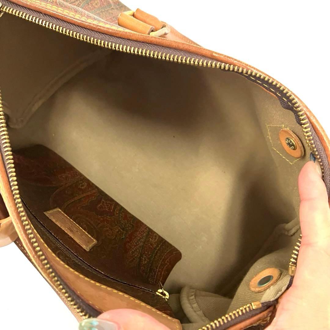 大人気☆ETRO☆エトロ☆ミニボストンバッグ☆レザー☆ペイズリー☆ブラウン！