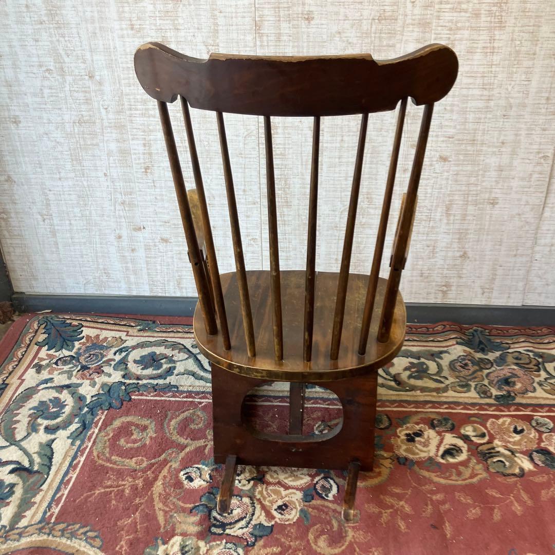 昭和レトロ 木製 ロッキングチェア アームチェア 古道具 古家具 ビンテージ