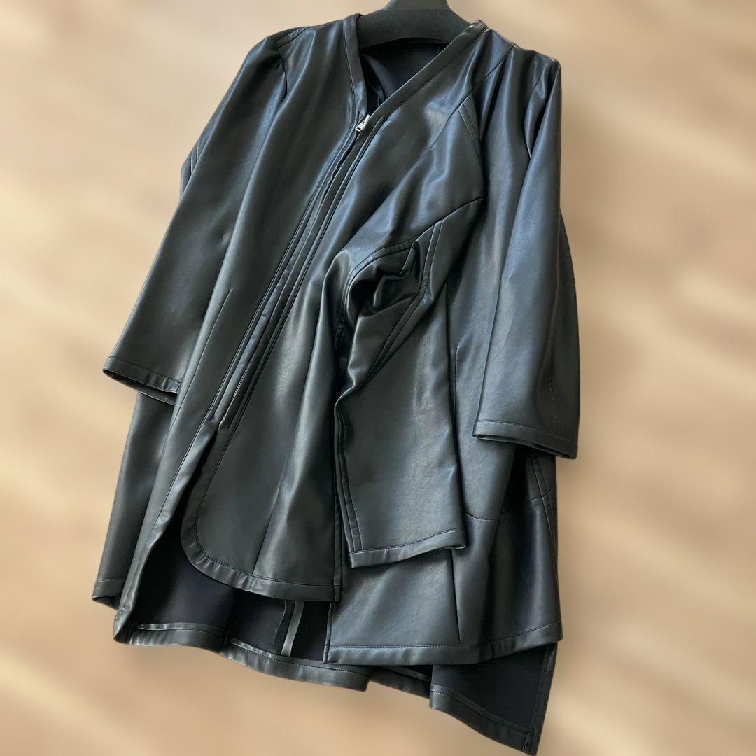 新品 コムデギャルソン コート 4本袖 フェイクレザー 本ライン 川久保玲 希少