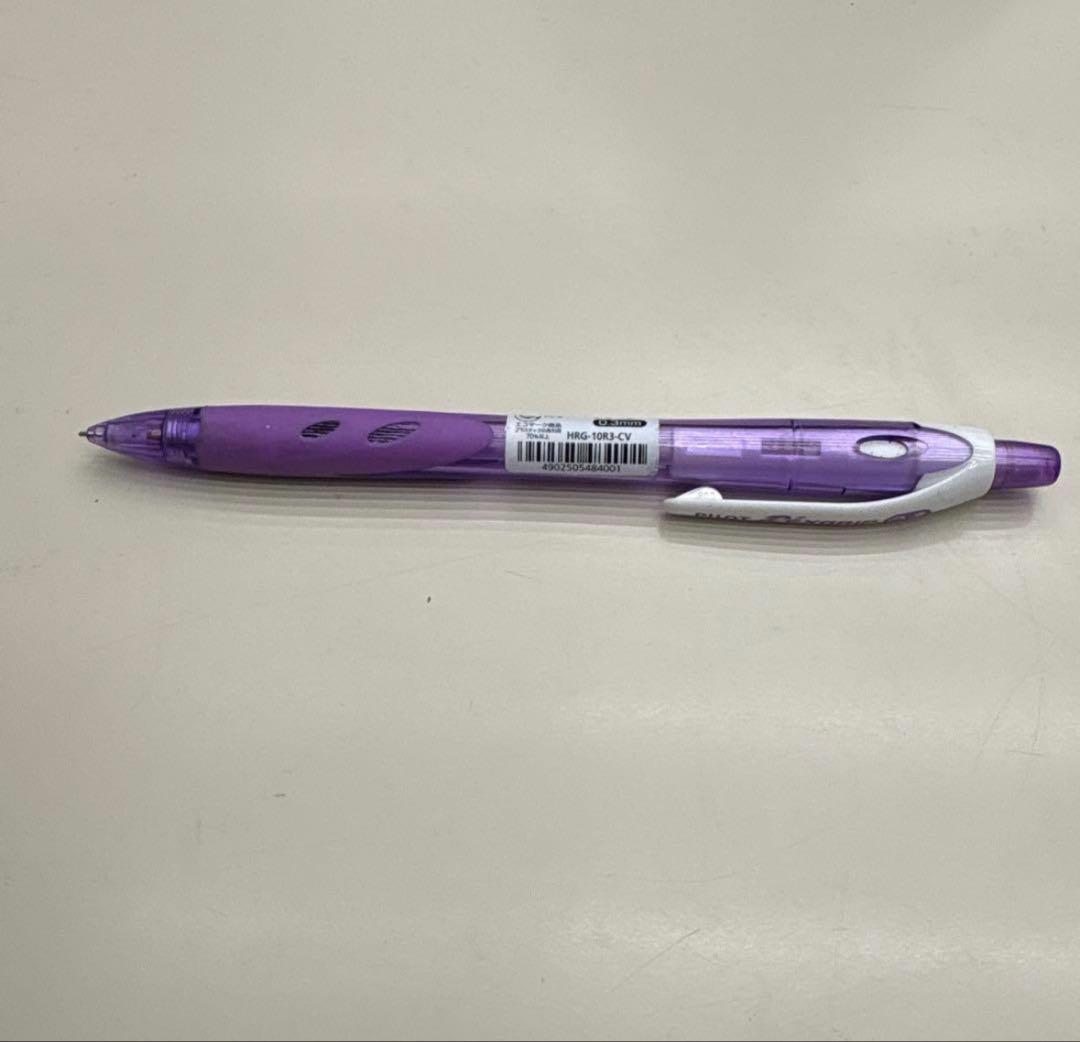 紫色 ボールペン 透明ボディ