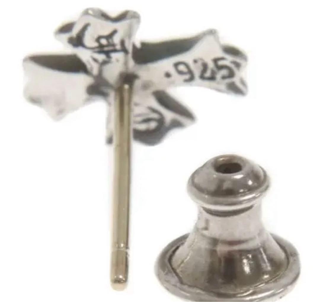 クロムハーツ　シルバー925 クロスデザイン ピアス(片耳用) ルビー