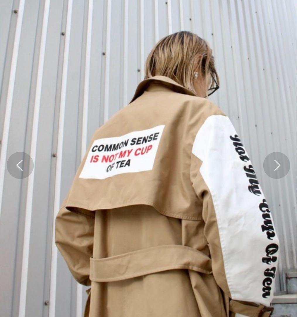 ロゴ可愛い✨ THOMAS MAGPIE トレンチコート ベージュ ベルト付き