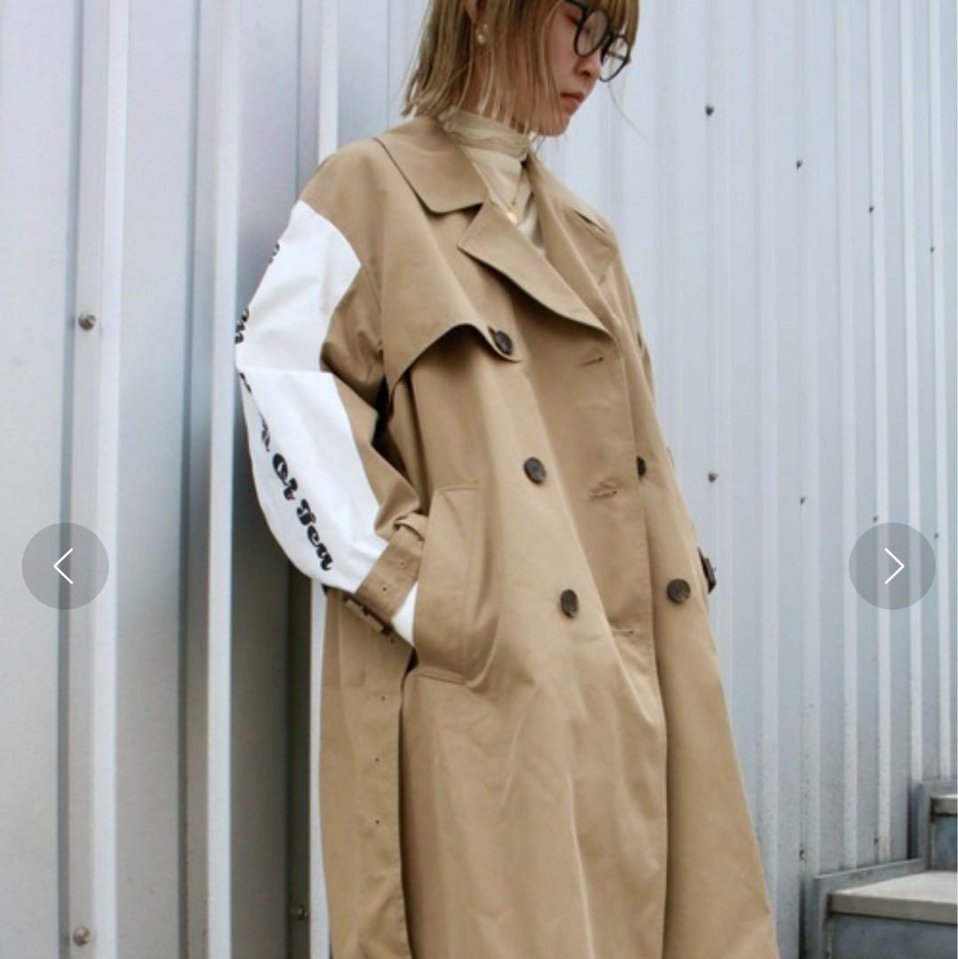 ロゴ可愛い✨ THOMAS MAGPIE トレンチコート ベージュ ベルト付き