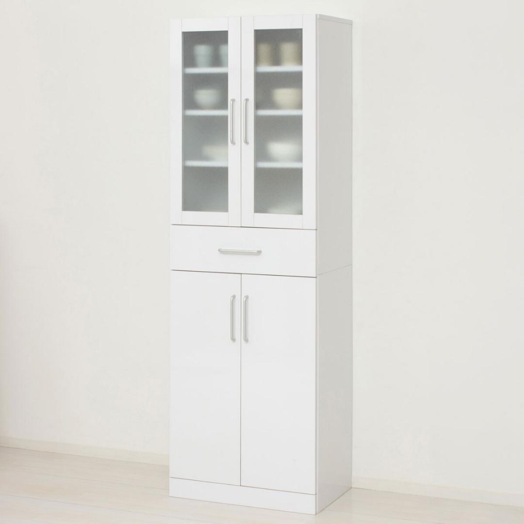 ヌーヴォー　食器棚　サイズ60-180　収納棚　鏡面メラミン仕様　背面化粧仕上げ