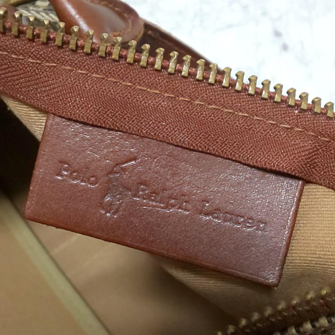 美品 POLO RALPH LAUREN PVC 千鳥柄 2wayボストンバッグ