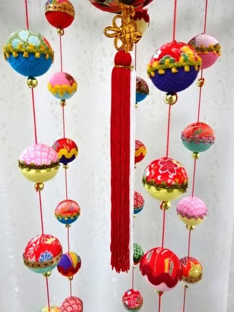 【2】縁起の良い　柳川さげもん　木目込み鞠　吊るし飾り　ハンドメイド　ひな祭り