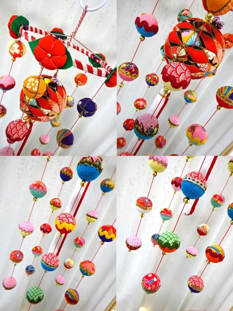 【2】縁起の良い　柳川さげもん　木目込み鞠　吊るし飾り　ハンドメイド　ひな祭り