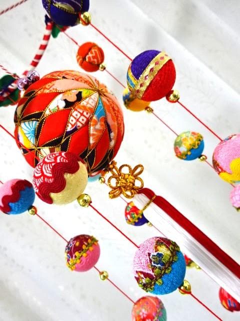 【2】縁起の良い　柳川さげもん　木目込み鞠　吊るし飾り　ハンドメイド　ひな祭り