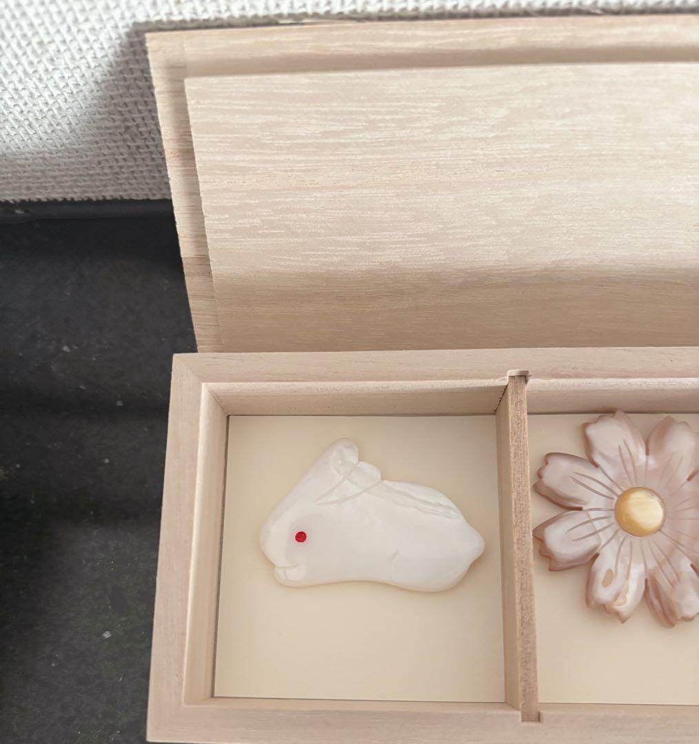 てふ tefu お箸置き 5点セット 真珠貝　ギフト木箱入り