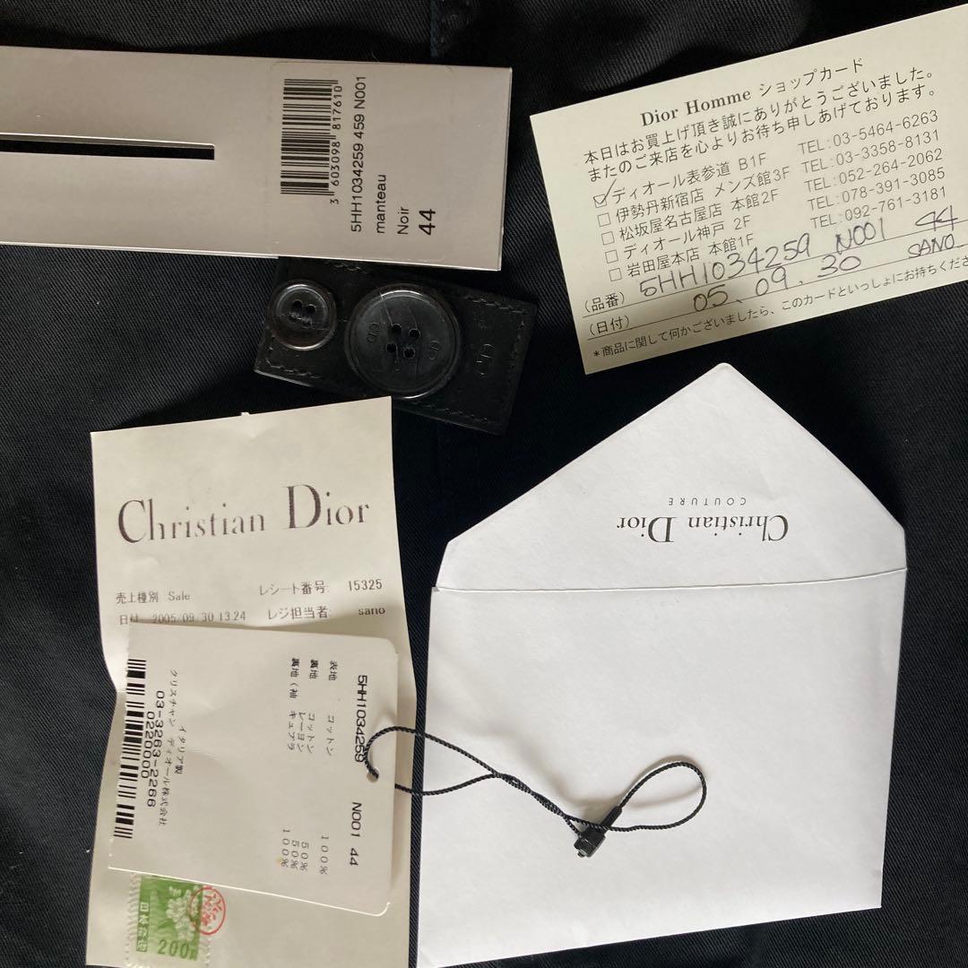 Dior homme05 ブラックトレンチコート　エディデザイン