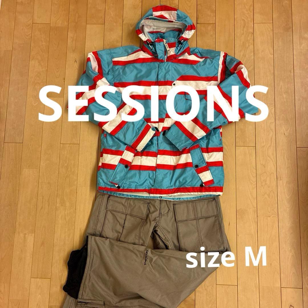 【大幅値下げ】SESSIONS スノーボードウェア 上下セット メンズ Mサイズ