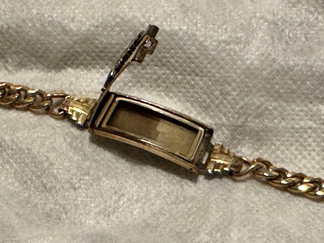 ビンテージ ミリタリーIDブレスレット ゴールド